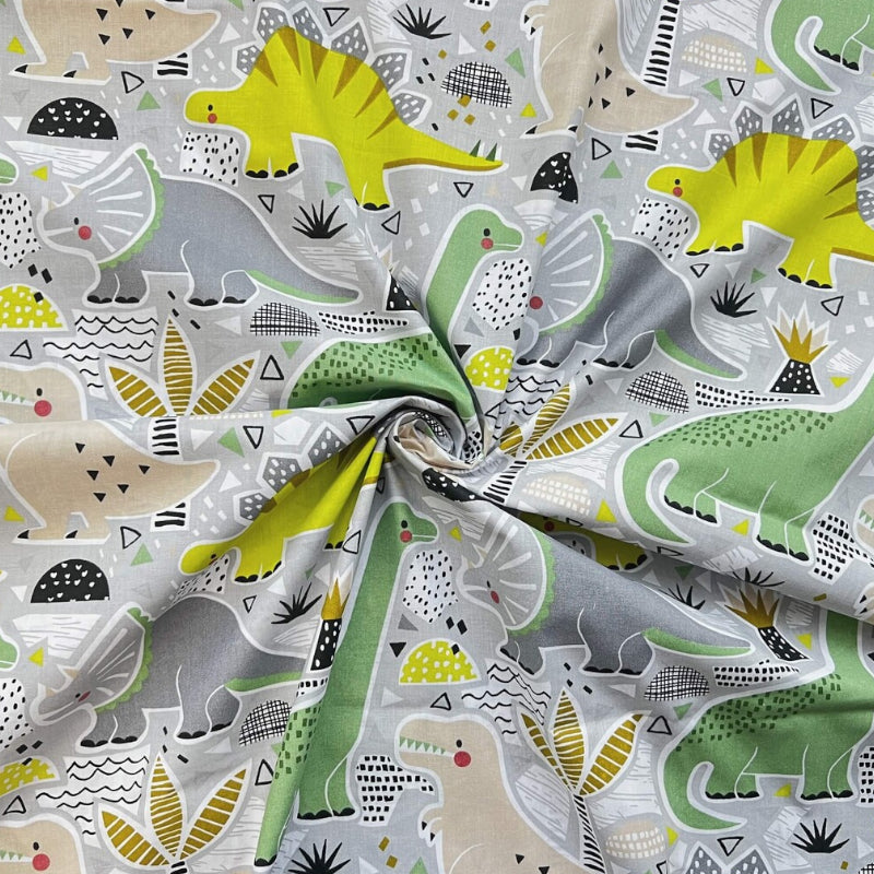 Grands Dinosaures Fond Gris | 1m x 1m60