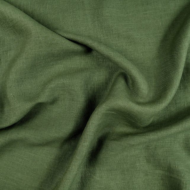 Tissu 100% Lin Lavé | Vert Olive Stonewashed | 190gr/m² Laize 1m45