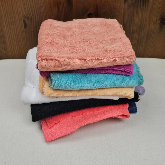 Lot de 10 Coupons de Tissu Micro Eponge Bambou | Minimum 30cm x 30cm | Coloris aléatoires (Copie)