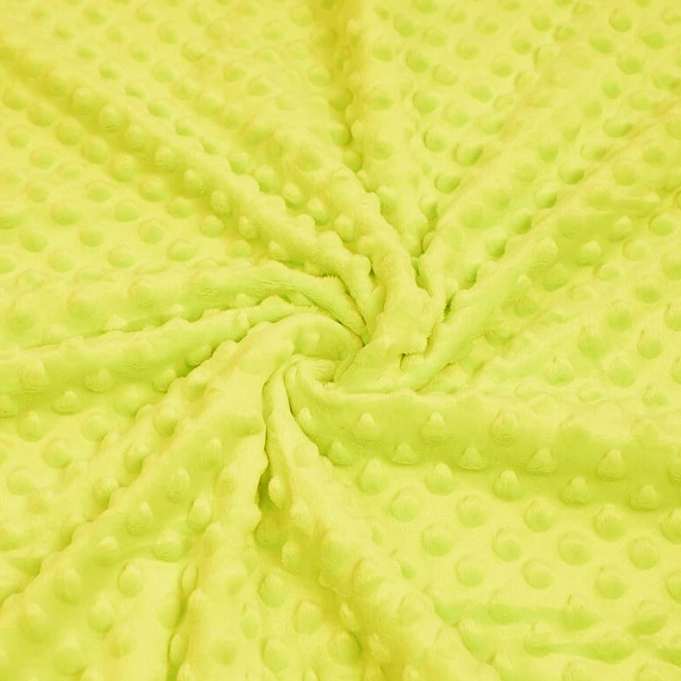 Coton Minky A Pois Premium 380g/m² - Jaune Citron
