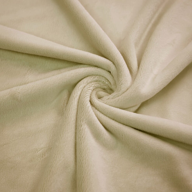 Tissu Minky Lisse Beige Sable | Premium | Laize 1m55