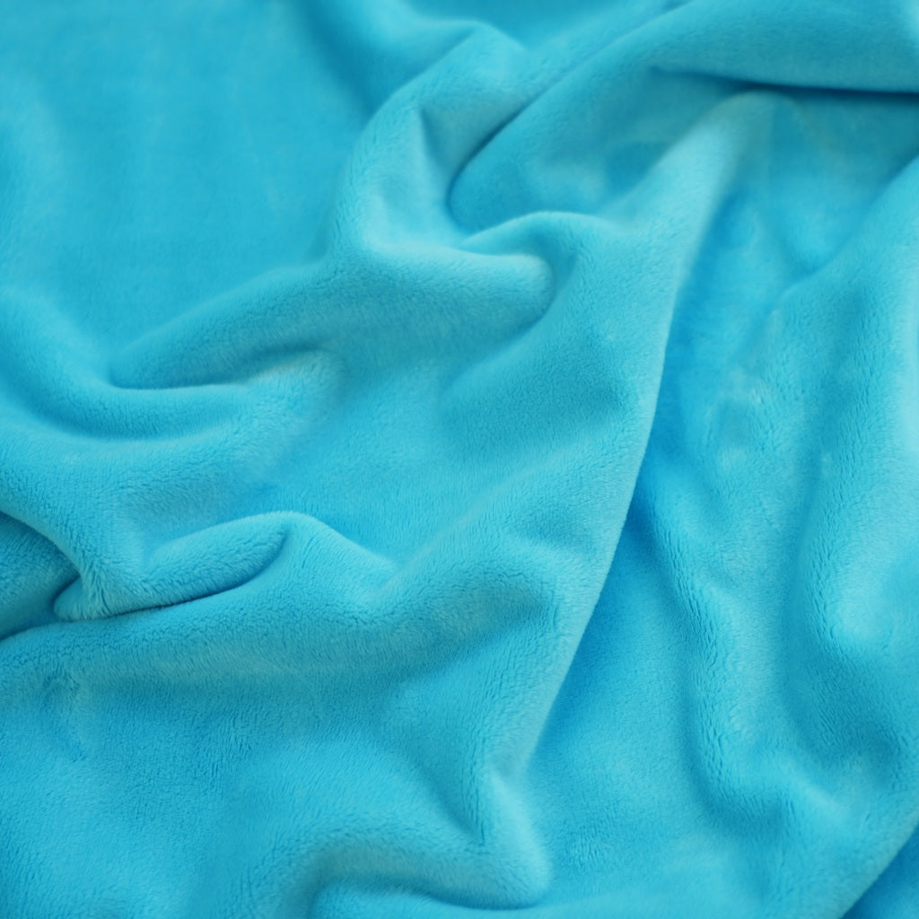 Coton Minky Lisse Bleu Bachelor | Premium | 1m x 1m60