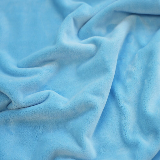 Tissu Minky Lisse Bleu Ciel | Premium | Laize 1m55
