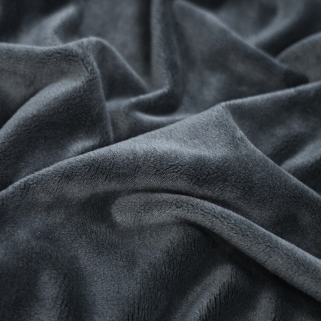 Tissu Minky Lisse Gris Foncé | Premium | Laize 1m55