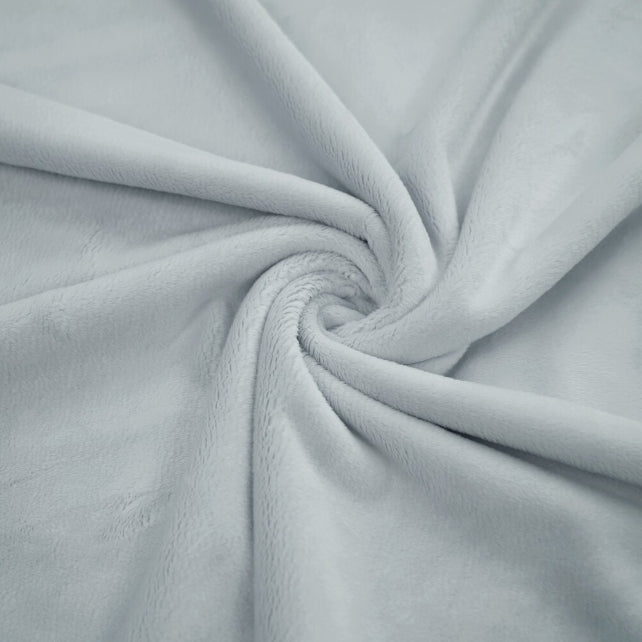 Tissu Minky Lisse Gris Glacier | Premium | Laize 1m55