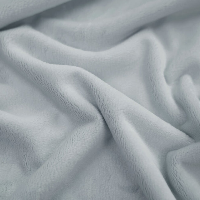 Tissu Minky Lisse Gris Glacier | Premium | Laize 1m55