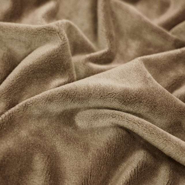 Tissu Minky Lisse Mokka Amande | Premium | Laize 1m55