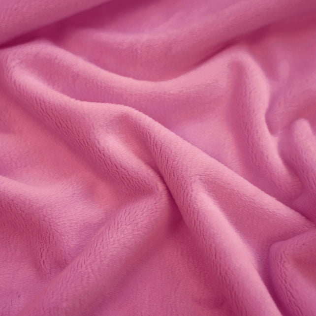 Tissu Minky Lisse Rose Azaléa | Premium | Laize 1m55