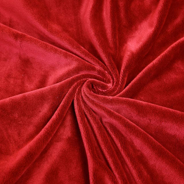 Tissu Minky Lisse Rouge Tomate | Premium | Laize 1m55