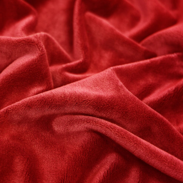 Tissu Minky Lisse Rouge Tomate | Premium | Laize 1m55