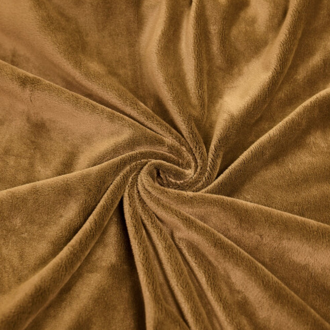 Tissu Minky Lisse Sucre Brun 380g/m² | Premium | Laize 1m55