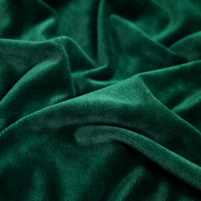 Tissu Minky Lisse Vert Bouteille | Premium | Laize 1m55