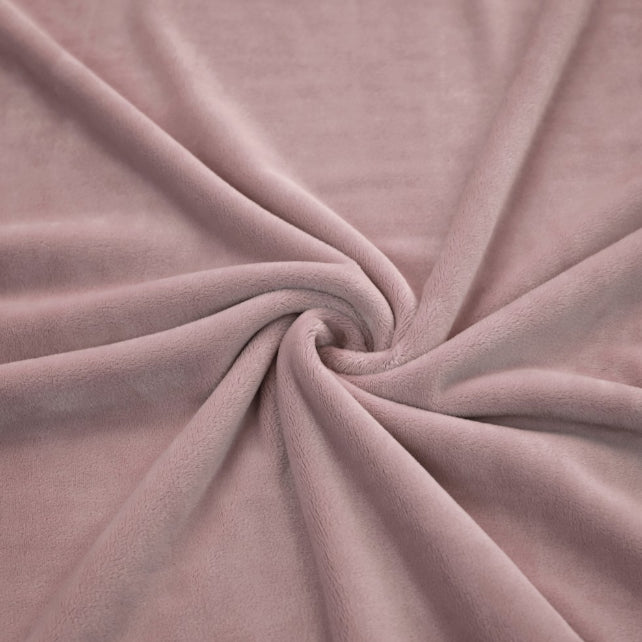 Tissu Minky Lisse Vieux Rose Pastel | Premium | Laize 1m55