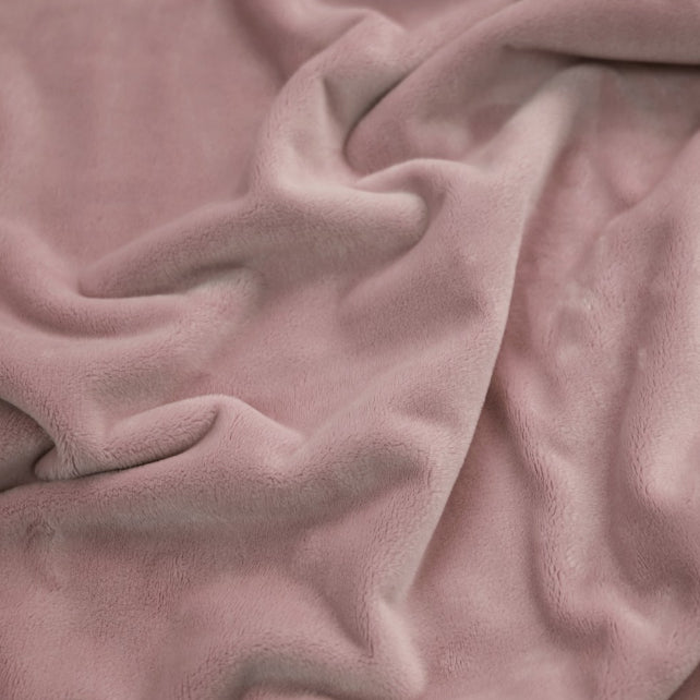 Tissu Minky Lisse Vieux Rose Pastel | Premium | Laize 1m55