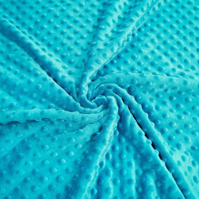 Tissu Minky A Pois Premium 380g/m² - Bleu Bachelor Button