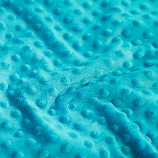 Tissu Minky A Pois Premium 380g/m² - Bleu Bachelor Button