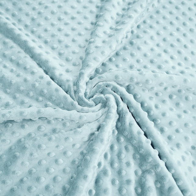 Tissu Minky A Pois Premium 380g/m² - Bleu Bébé