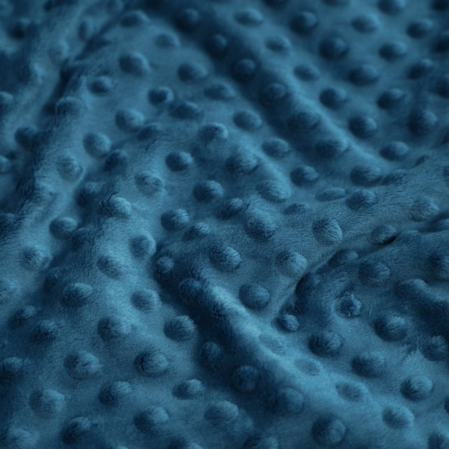 Tissu Minky A Pois Premium 380g/m² - Bleu Navy
