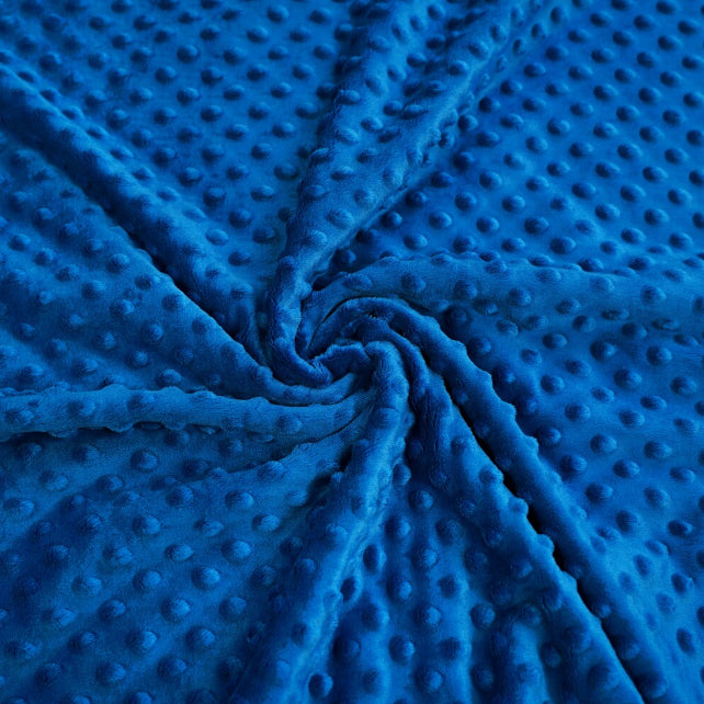 Tissu Minky A Pois Premium 380g/m² - Bleu Sapphire