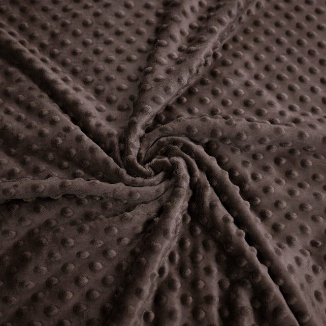 Tissu Minky A Pois Premium 380g/m² - Brun Cacao
