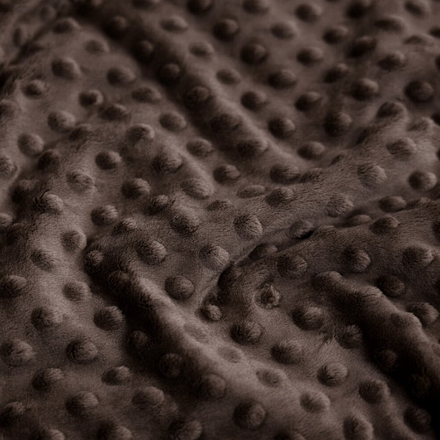 Tissu Minky A Pois Premium 380g/m² - Brun Cacao