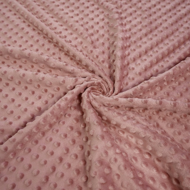Tissu Minky A Pois Premium 380g/m² - Brun Cameo