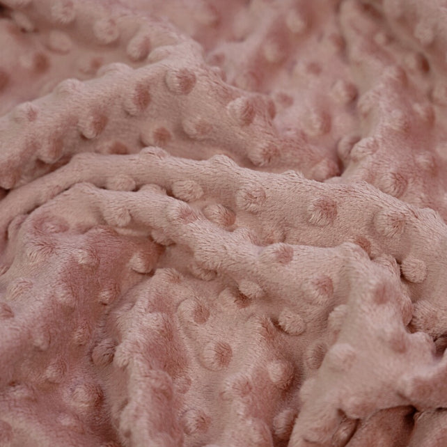 Tissu Minky A Pois Premium 380g/m² - Brun Cameo