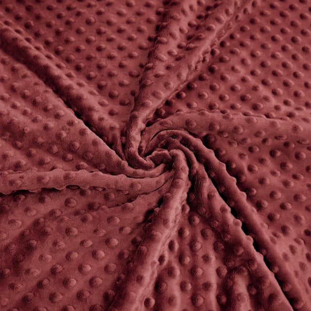 Tissu Minky A Pois Premium 380g/m² - Marsala