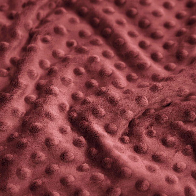 Tissu Minky A Pois Premium 380g/m² - Marsala