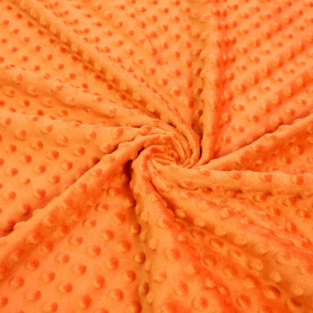 Tissu Minky A Pois Premium 380g/m² - Orange Nectarine