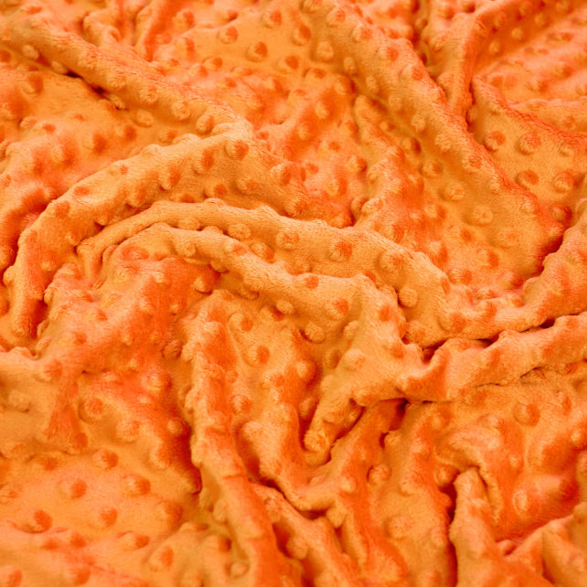 Tissu Minky A Pois Premium 380g/m² - Orange Nectarine