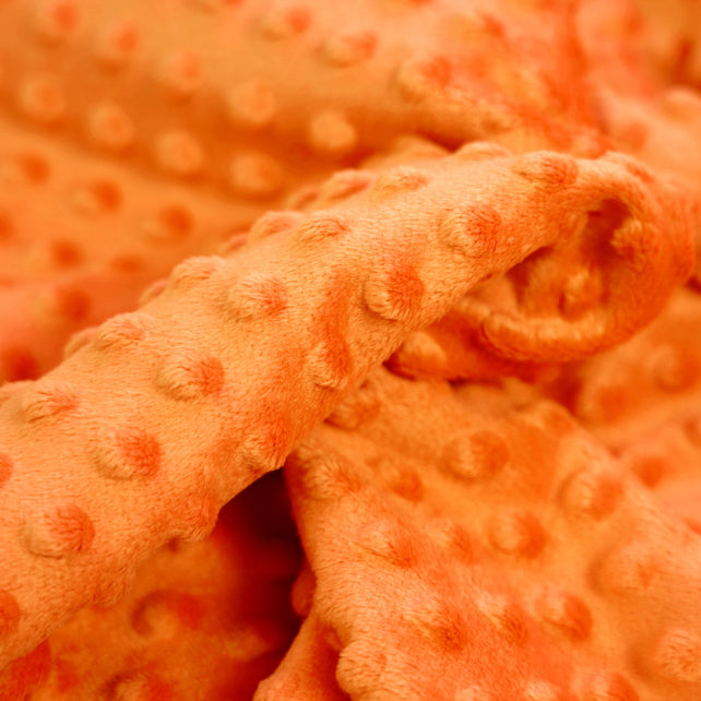 Tissu Minky A Pois Premium 380g/m² - Orange Nectarine