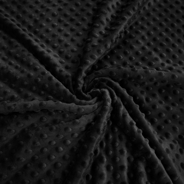 Tissu Minky A Pois Premium 380g/m² - Noir