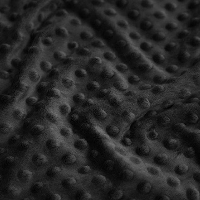 Tissu Minky A Pois Premium 380g/m² - Noir