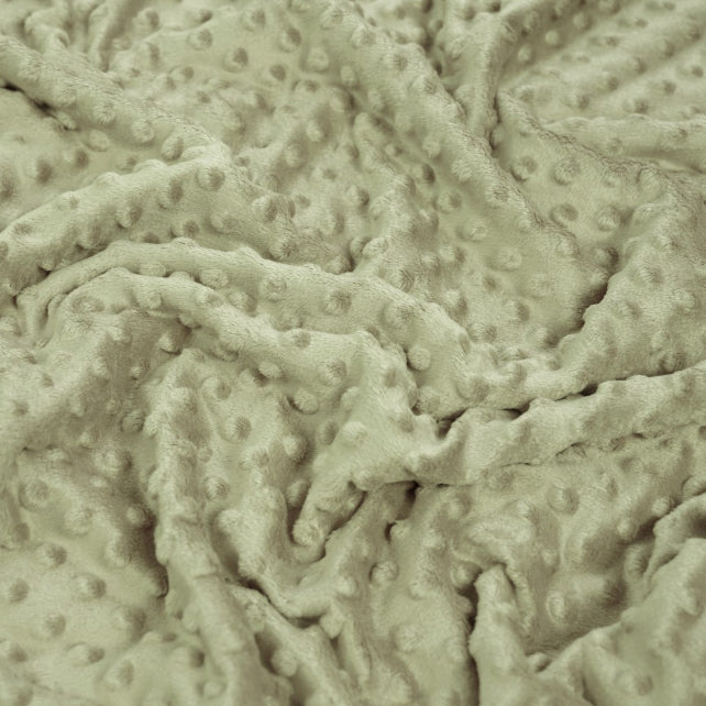 Tissu Minky A Pois Premium 380g/m² - Beige Olive Tidal Foam