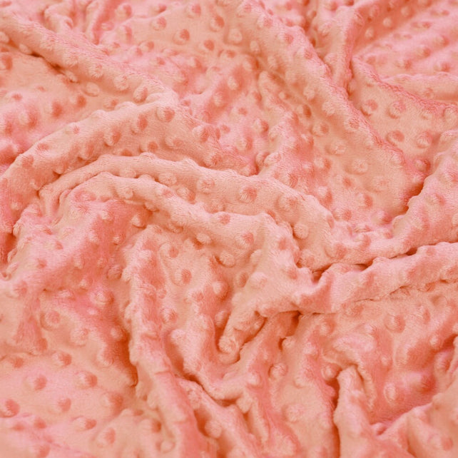 Tissu Minky A Pois Premium 380g/m² - Papaya