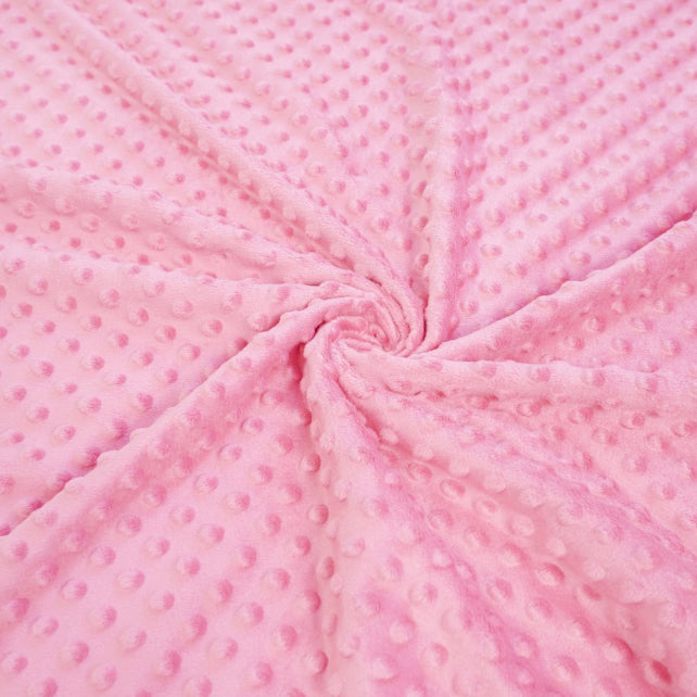 Tissu Minky A Pois Premium 380g/m² - Rose Bonbon