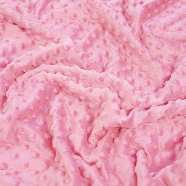 Tissu Minky A Pois Premium 380g/m² - Rose Bonbon