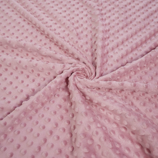 Tissu Minky A Pois Premium 380g/m² - Rose Fox