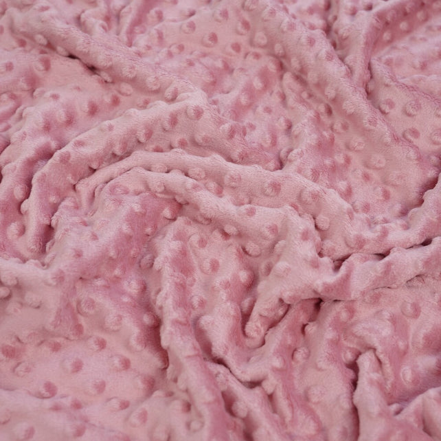 Tissu Minky A Pois Premium 380g/m² - Rose Fox