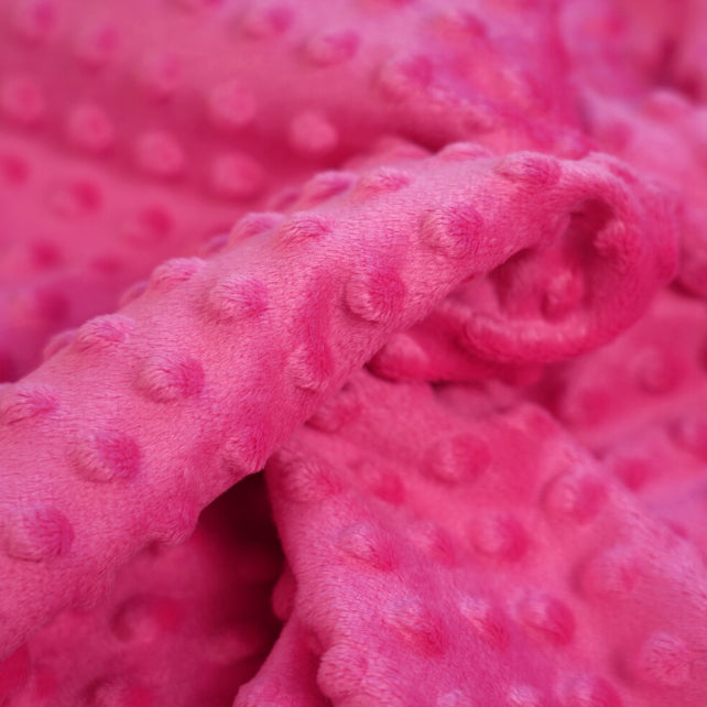 Tissu Minky A Pois Premium 380g/m² - Rose Fuchsia