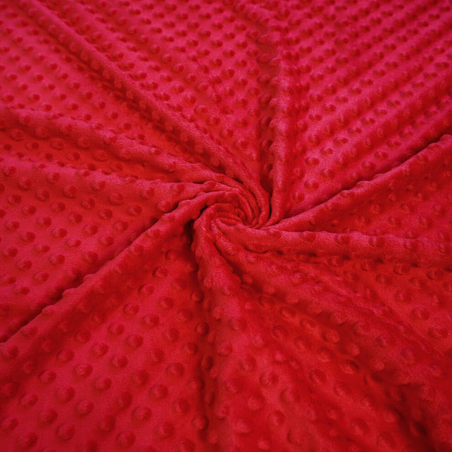 Tissu Minky A Pois Premium 380g/m² - Rouge Tomate