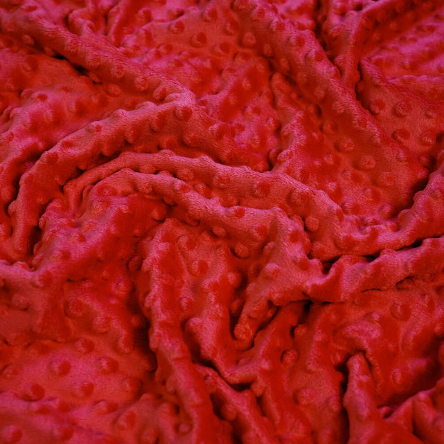 Tissu Minky A Pois Premium 380g/m² - Rouge Tomate