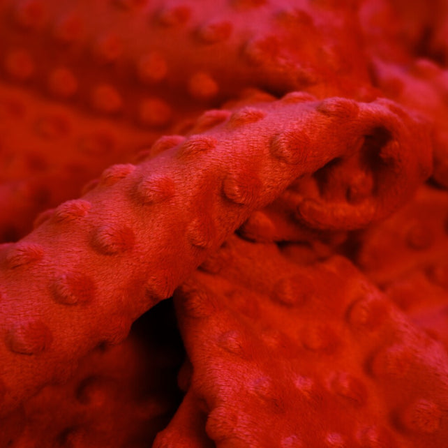 Tissu Minky A Pois Premium 380g/m² - Rouge Tomate