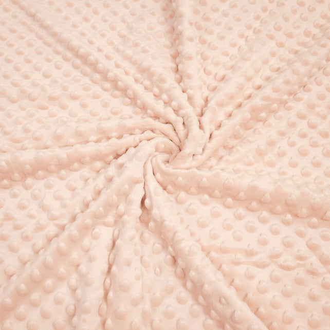 Tissu Minky A Pois Premium 380g/m² - Beige Saumon