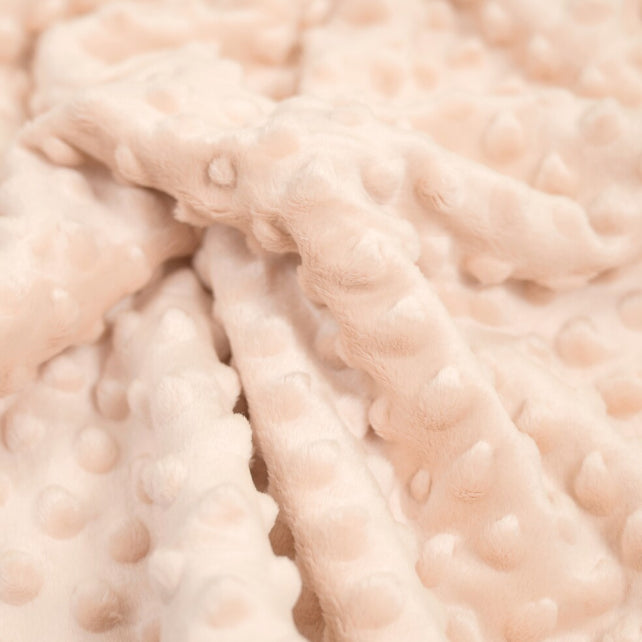 Tissu Minky A Pois Premium 380g/m² - Beige Saumon