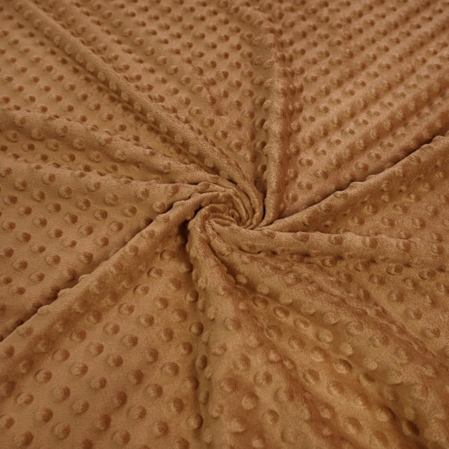Tissu Minky A Pois Premium 380g/m² - Sucre Brun