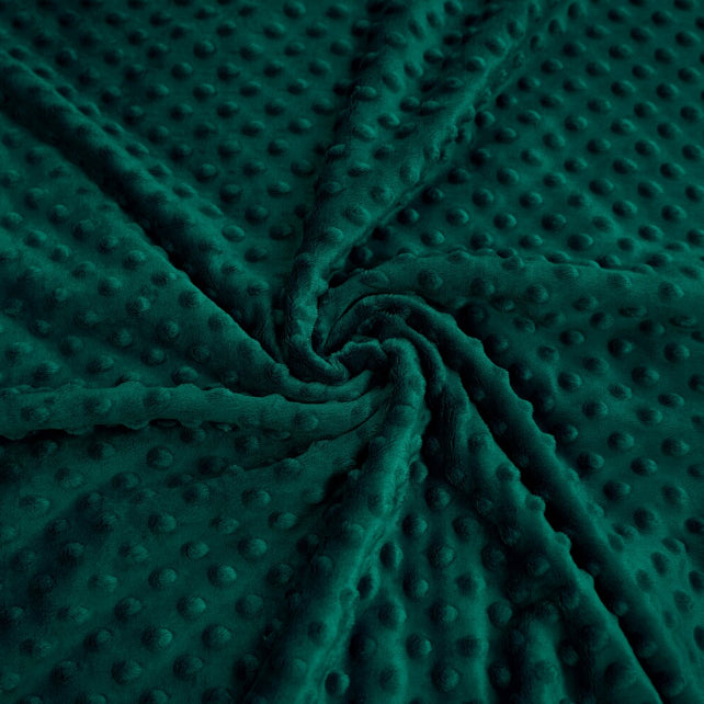 Tissu Minky A Pois Premium 380g/m² - Vert Bouteille