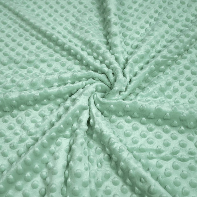 Tissu Minky A Pois Premium 380g/m² - Vert Sauge