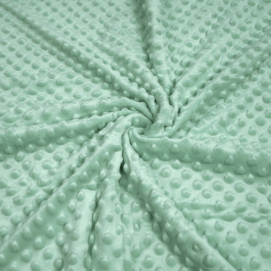 Tissu Minky A Pois Premium 380g/m² - Vert Sauge